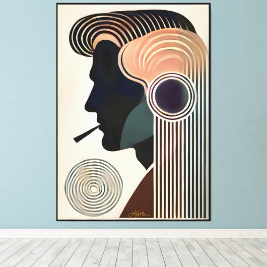 Mid Century Modern Art Contemplation Canvas Afdruk (Insitu (Houten vloer))