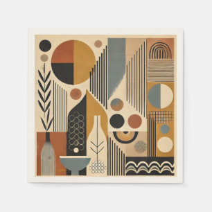 Mid Century Modern Art Herfst Oogst Servet