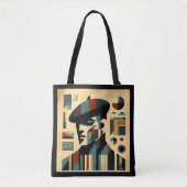 Mid Century Modern Art Man met een baret Draagtas (Voorkant)