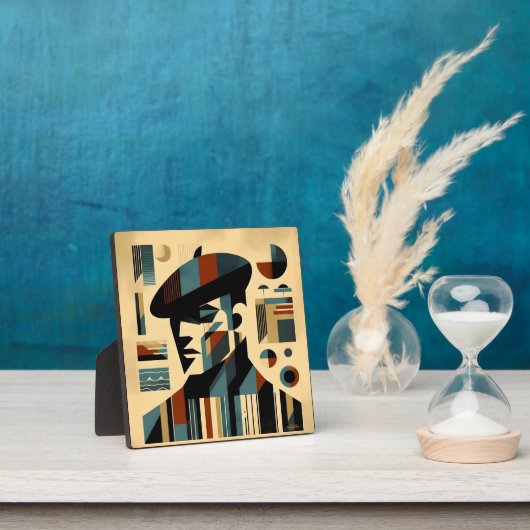 Mid Century Modern Art Man met een baret Fotoplaat (Insitu)
