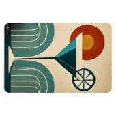 Mid Century Modern Art Mountain Sunrise Martini Magneet (Horizontaal)