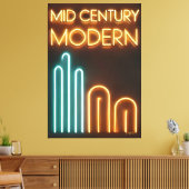 Mid Century Modern Art Neon Sign Design Canvas Afdruk (Insitu (Woonkamer))