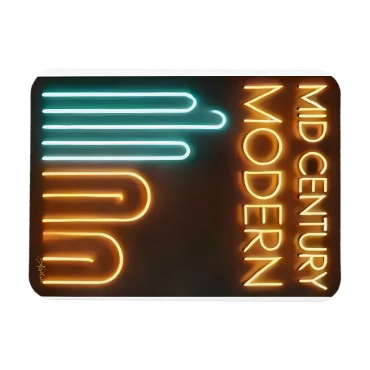 Mid Century Modern Art Neon Sign Design Magneet (Horizontaal)