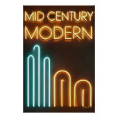 Mid Century Modern Art Neon Sign Design Perfect Poster (Voorkant)