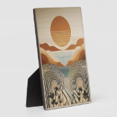 Mid Century Modern Art Spring Valley Lake Sunset Fotoplaat (Zijkant)