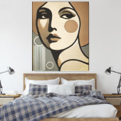 Mid Century Modern Art The Glance Mid Century Mode Canvas Afdruk (Insitu (Slaapkamer))
