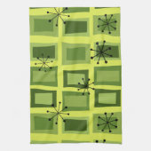 Mid Century Modern Art "Wonky Doors" Chartreuse Theedoek (Verticaal)