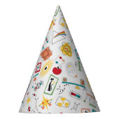 Mid Century Modern Atomic Age STEM-fysica Scatter Feesthoedjes (Voorkant)