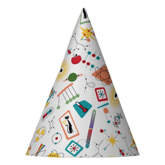 Mid Century Modern Atomic Age STEM-fysica Scatter Feesthoedjes (Links)