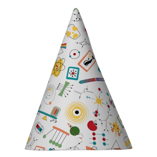 Mid Century Modern Atomic Age STEM-fysica Scatter Feesthoedjes (Rechts)