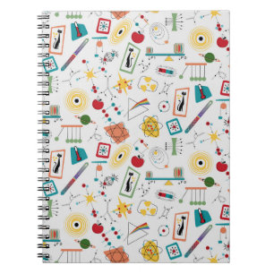 Mid Century Modern Atomic Age STEM-fysica Scatter Notitieboek