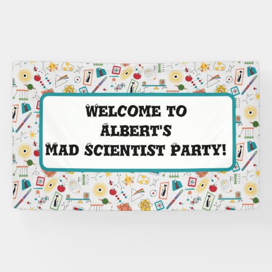 Mid Century Modern Atomic Age STEM-fysica Scatter Spandoek (Horizontaal)