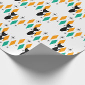 Mid Century Modern Atomic Diamonds Starbursts Cadeaupapier (Hoek)