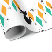 Mid Century Modern Atomic Diamonds Starbursts Cadeaupapier (Rol Hoek)