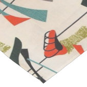 Mid Century Modern Atomic Fabric Table Runner Korte Tafelloper (Hoek)