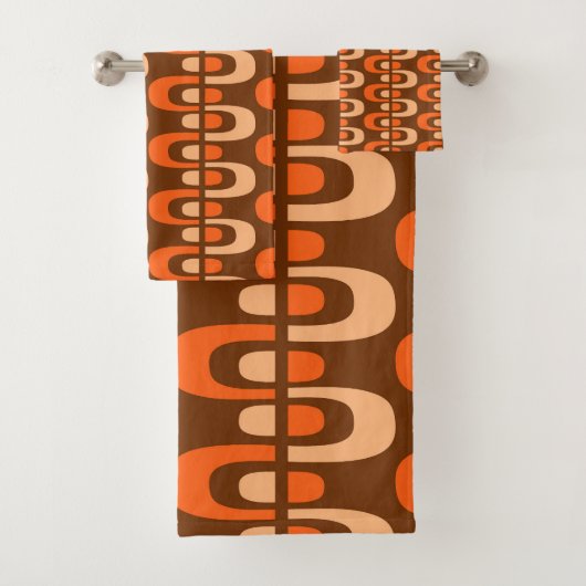 Mid-Century Modern Atomic Rits Patroon Bad Handdoek (Insitu)