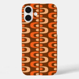 Mid-Century Modern Atomic Rits Patroon iPhone 16 Plus Hoesje