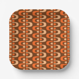 Mid-Century Modern Atomic Rits Patroon Papieren Bordje