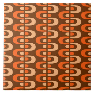 Mid-Century Modern Atomic Rits Patroon Tegeltje
