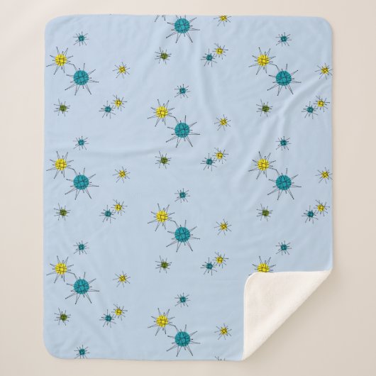 Mid-Century Modern Atomic Sherpa Deken (Voorkant)