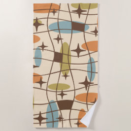 Mid Century Modern Atomic Surfer-patroon Strandlaken