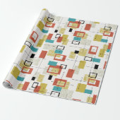 Mid-Century modern atoomverlooppapier Cadeaupapier (Uitgerold)