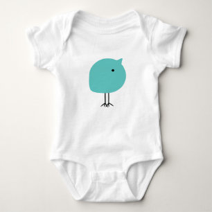 Mid-Century Modern Baby Chick Bodysuit Turquoise