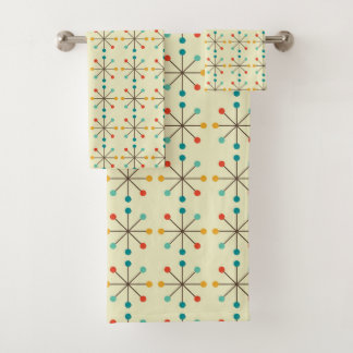 Mid-Century Modern Bath Towel, Starburst Pattern Bad Handdoek