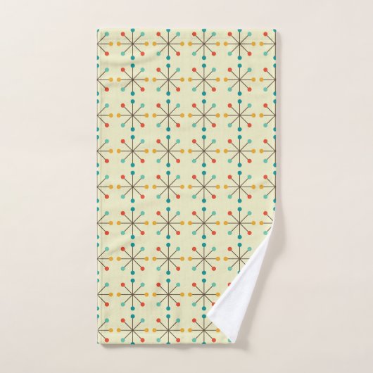 Mid-Century Modern Bath Towel, Starburst Pattern Bad Handdoek (Handdoek)