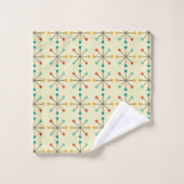Mid-Century Modern Bath Towel, Starburst Pattern Bad Handdoek (Wasdoekje)