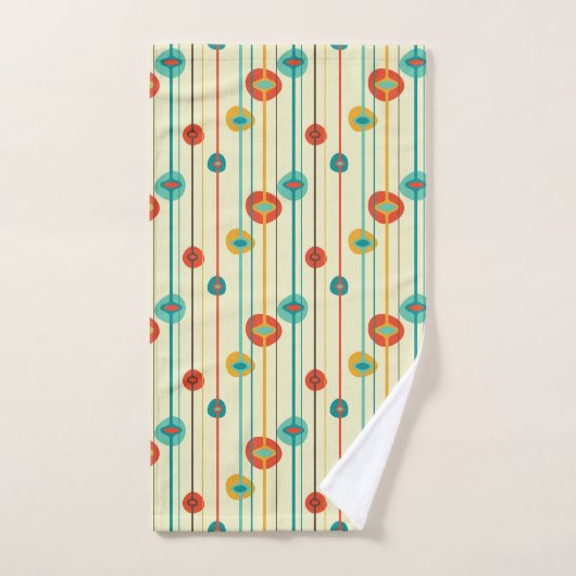 Mid-Century Modern Bath Towel, Stripped Pattern Bad Handdoek (Handdoek)