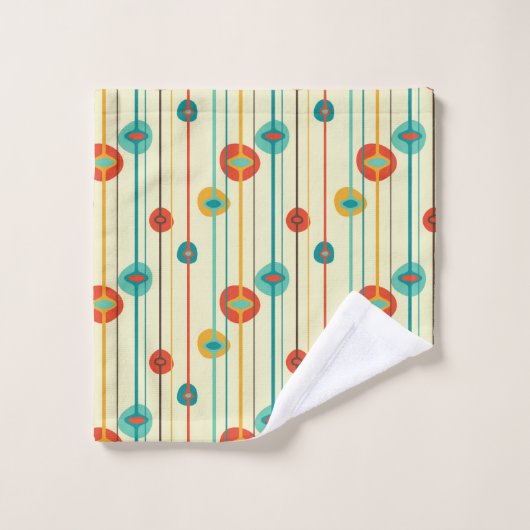 Mid-Century Modern Bath Towel, Stripped Pattern Bad Handdoek (Wasdoekje)