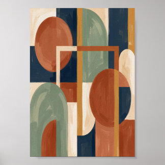 Mid Century Modern Bauhaus Abstracte Kunstprint Poster