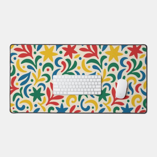 Mid Century Modern Biophilic Pattern Bureaumat (Keyboard & Muis)