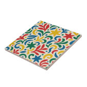 Mid Century Modern Biophilic Pattern Tegeltje (Zijkant)