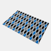 Mid-Century Modern Black, Blue en Grey Hexagons Deurmat (Schuin)