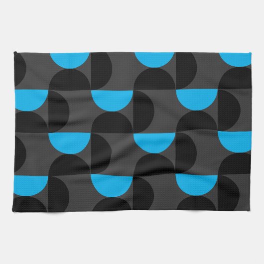 Mid-Century Modern Black blue en Grey Theedoek (Horizontaal)
