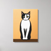 Mid Century Modern Black en White Cat Canvas Afdruk (Voorkant)