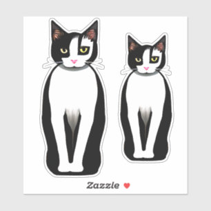 Mid Century Modern Black en White Cat Sticker