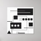 Mid Century Modern Black, grijs wit Abstract Canvas Afdruk (Voorkant)
