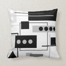 Mid Century Modern Black, grijs wit Abstract
