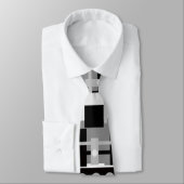 Mid Century Modern Black, grijs wit Abstract Stropdas (Gebonden)