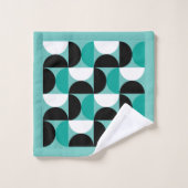 Mid-Century Modern Black White en Munt Bad Handdoek (Wasdoekje)