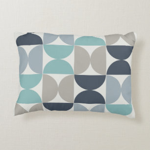 Mid-Century Modern blauw en grijs Accent Kussen