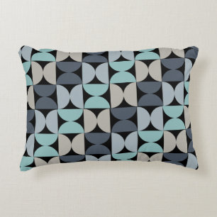 Mid-Century Modern blauw en grijs Accent Kussen