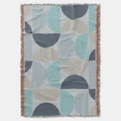 Mid-Century Modern blauw en grijs Deken (Voorkant Verticaal)