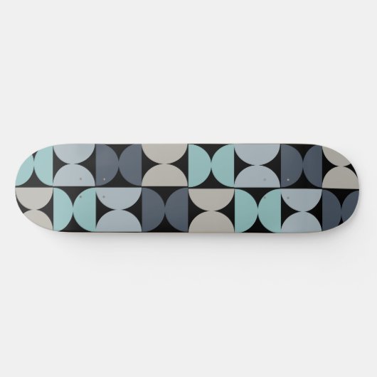 Mid-Century Modern blauw en grijs Skateboard (Horizontaal)