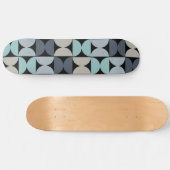 Mid-Century Modern blauw en grijs Skateboard (Horizontaal)