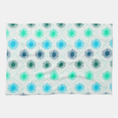 Mid Century Modern Blue Green Kitchen Tea Towel Theedoek (Horizontaal)