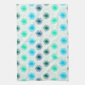 Mid Century Modern Blue Green Kitchen Tea Towel Theedoek (Verticaal)